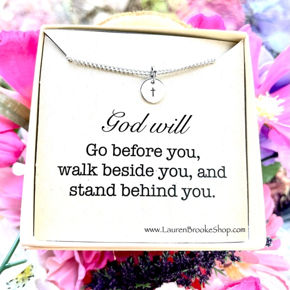 Cross -Card/Disc Necklace Box -  Hand Stamped Necklace - Hand Stamped Jewelry -… - Picture 2 of 3